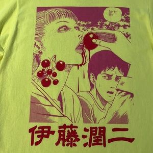 NEON GREEN/YELLOW JUNJI ITO MANGA T-SHIRT HOT TOPIC
